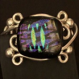 Dichroic Glass Cuff Bracelet